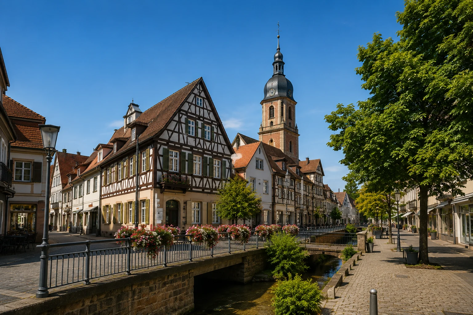 Innerstädtische Architektur in Süddeutschland
